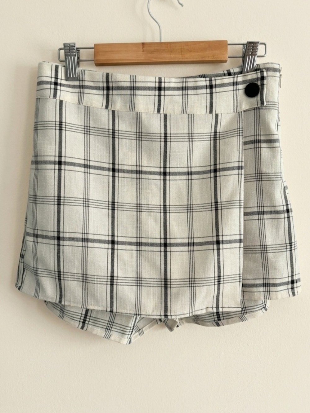 Altar'd State Preppy Plaid Asymmetrical Overlay Skort XS